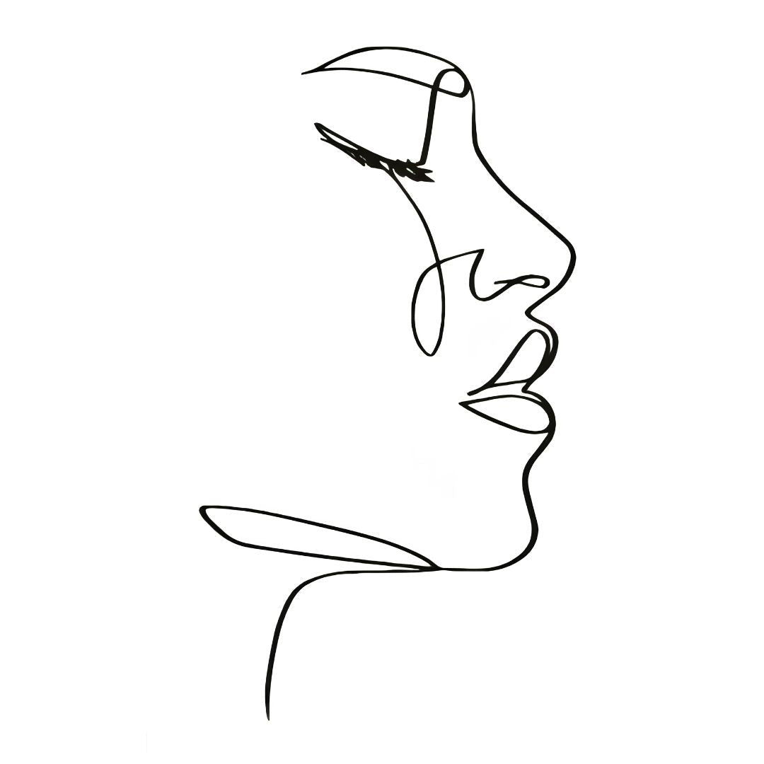 One Line Face Tattoo - 2 | Temporalis