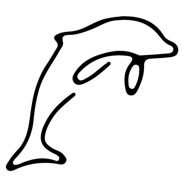 One - line jumping dolphin temporary tattoo - 2 | Temporalis