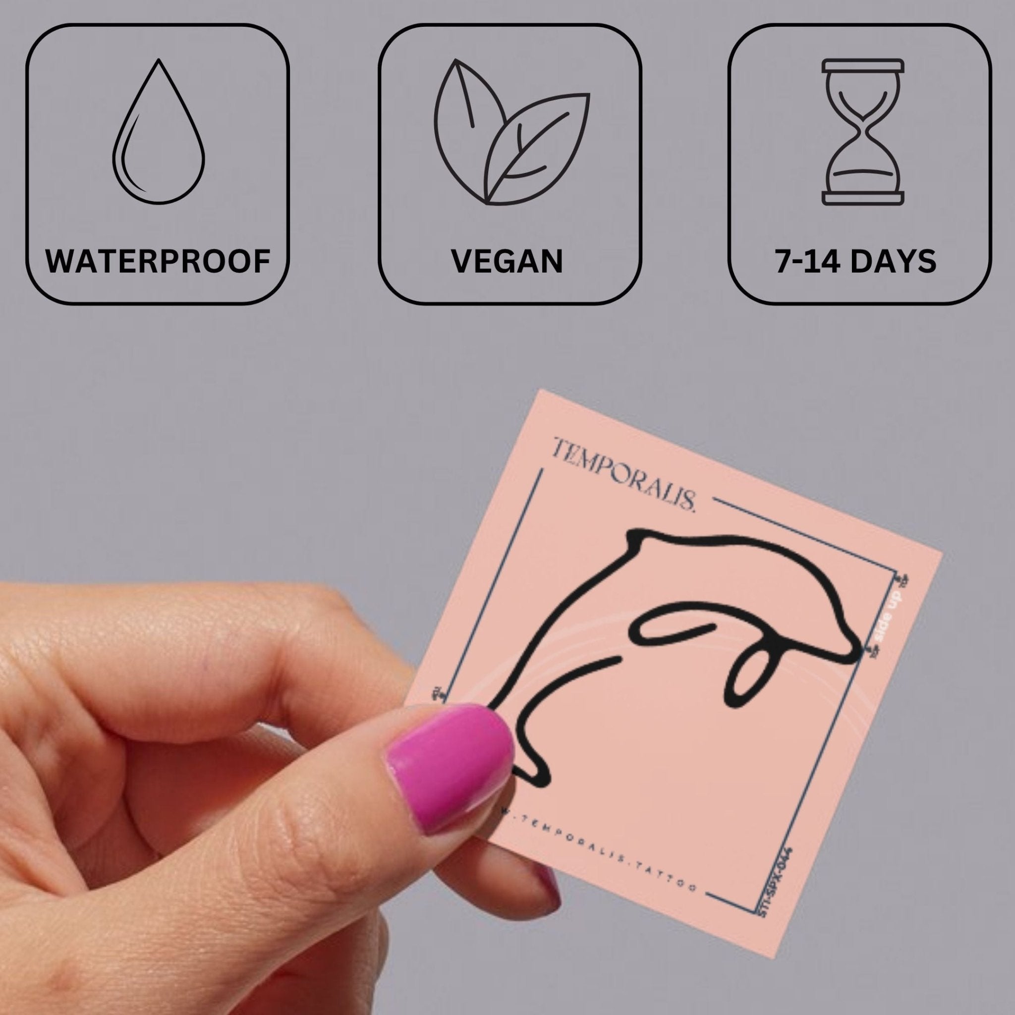 One - line jumping dolphin temporary tattoo - 3 | Temporalis