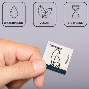 One - Line Sitting Cat Temporary Tattoo - 3 | Temporalis