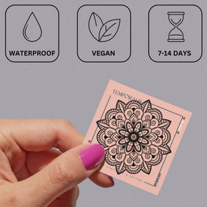 Ornamental Floral Mandala Temporary Tattoo - 3 | Temporalis