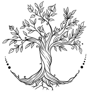 Ornamental tree with roots temporary tattoo - 2 | Temporalis