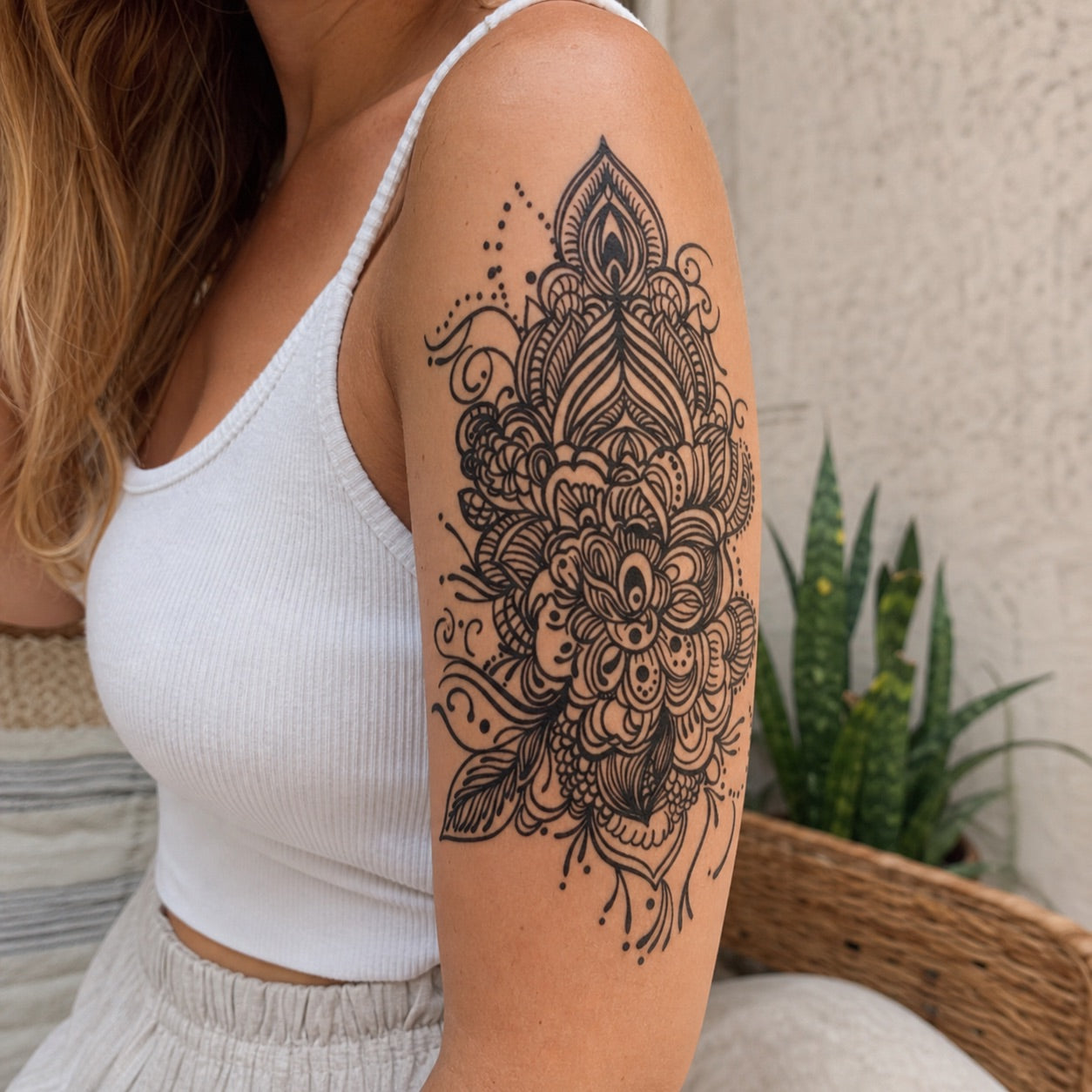 Ornate Floral Mandala Tattoo - 1 | Temporalis