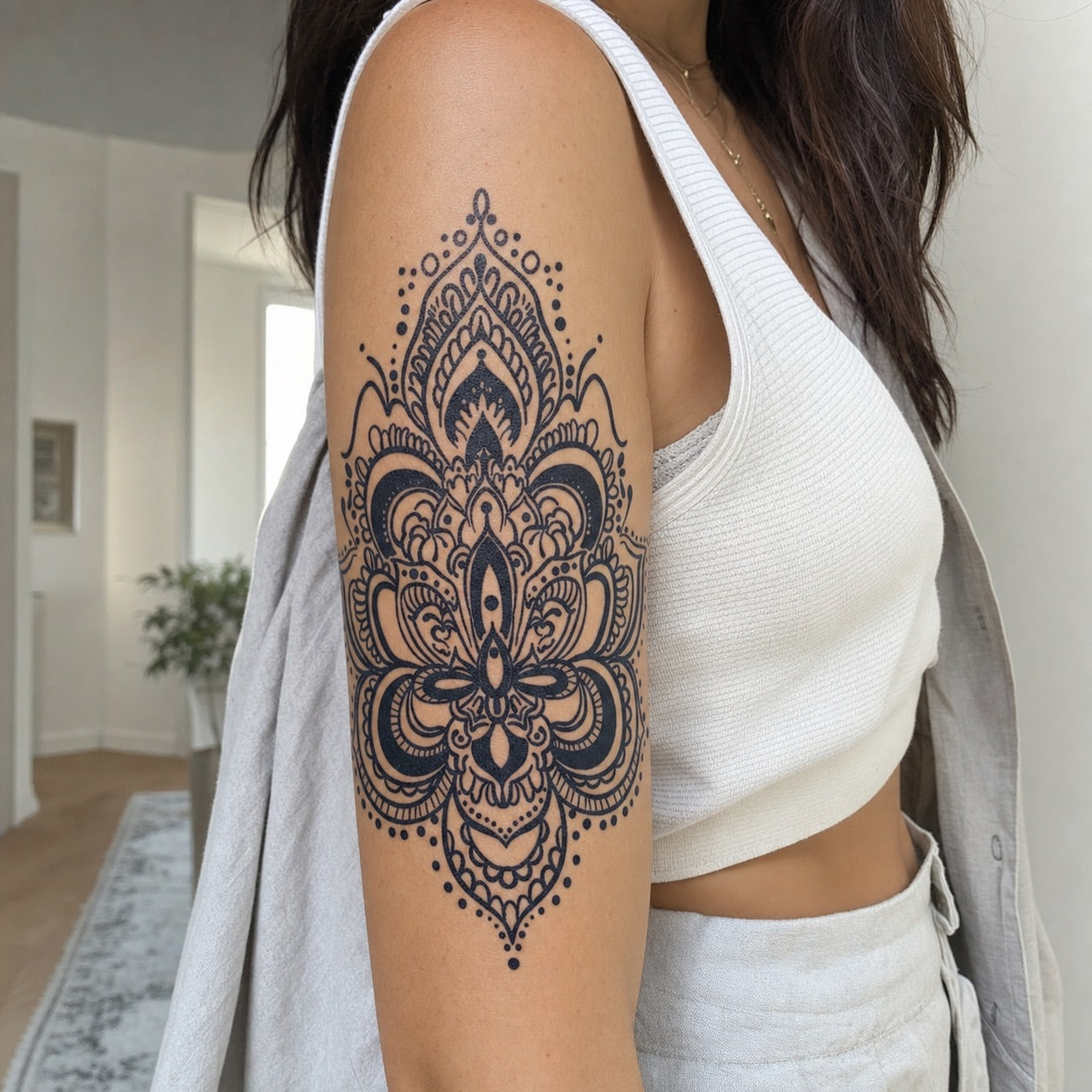Ornate Lotus Mandala Tattoo - 1 | Temporalis