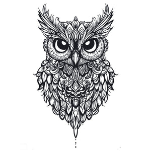 Ornate Owl Head Tattoo - 2 | Temporalis
