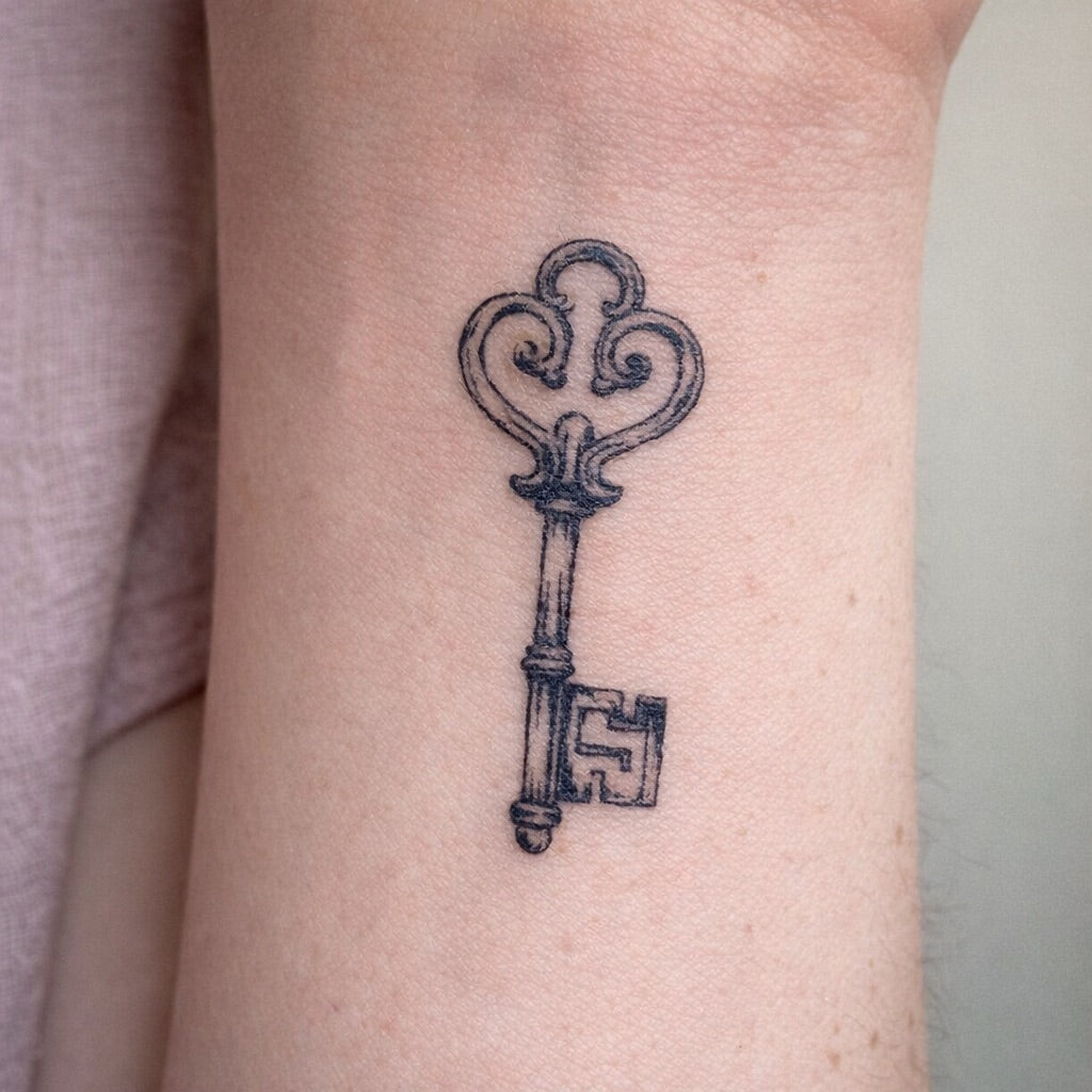 Ornate Skeleton Key Tattoo - 1 | Temporalis