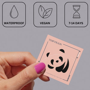 Panda Face Temporary Tattoo - 3 | Temporalis