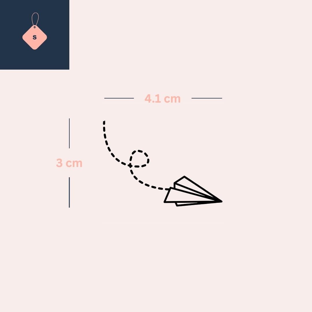 Paper plane temporary tattoo with flight path - 4 | Temporalis