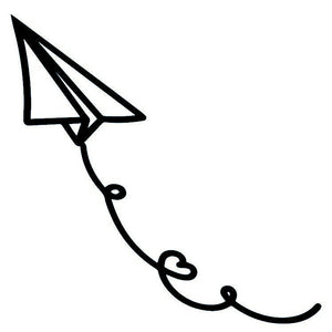 Paper plane temporary tattoo with heart trail - 2 | Temporalis