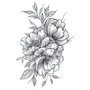 Peony Bouquet Tattoo - 2 | Temporalis
