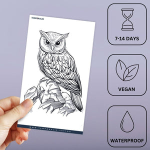 Perched Owl on Rock Tattoo - 3 | Temporalis
