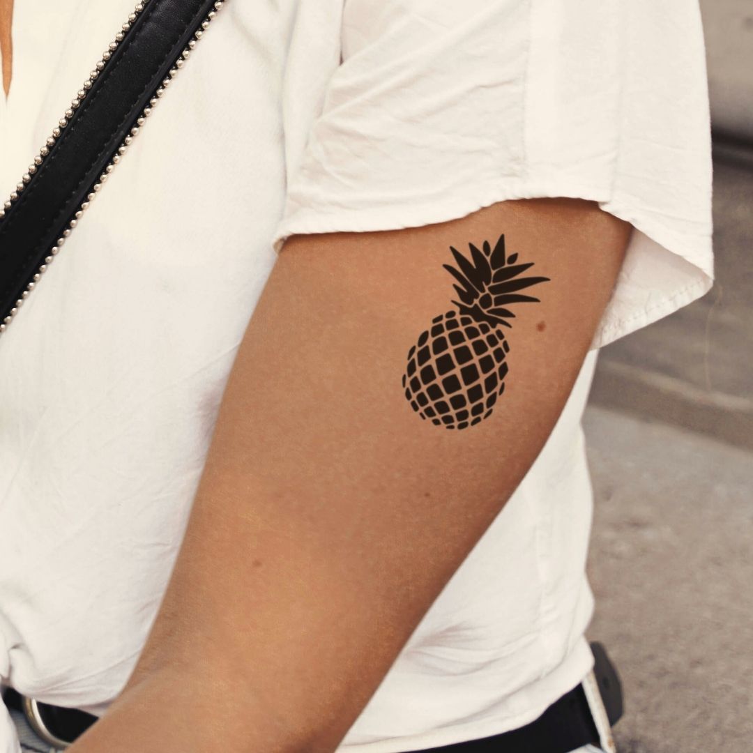 Pineapple silhouette temporary tattoo - 1 | Temporalis
