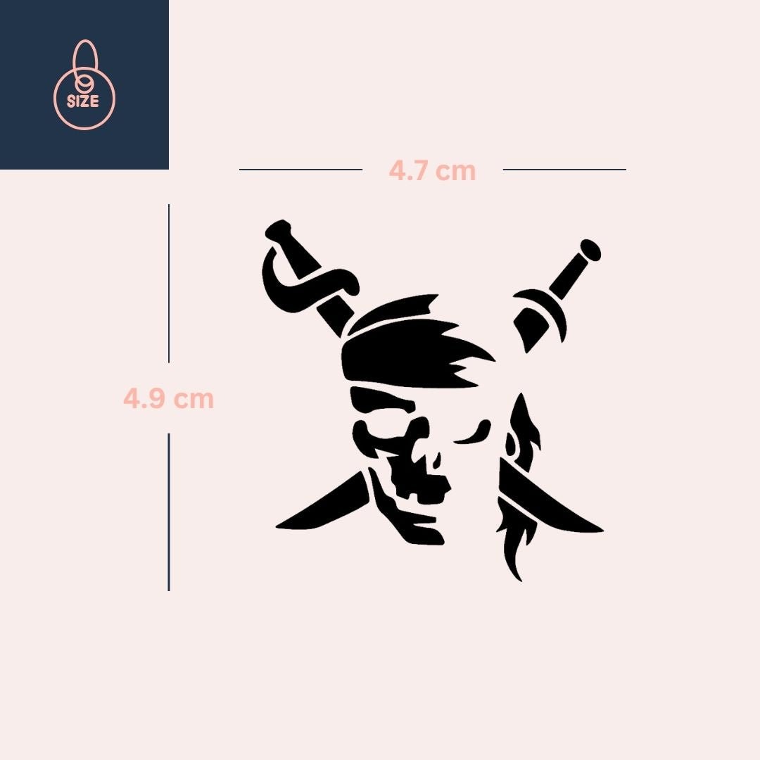 Pirate skull with crossed swords temporary tattoo - 4 | Temporalis