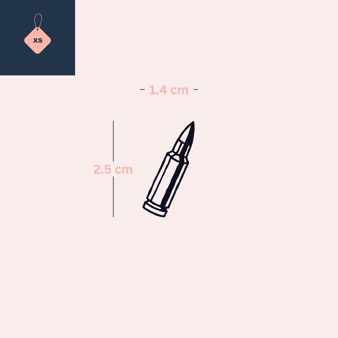 Pistol bullet temporary tattoo - 4 | Temporalis