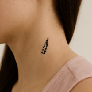 Pistol bullet temporary tattoo - 1 | Temporalis