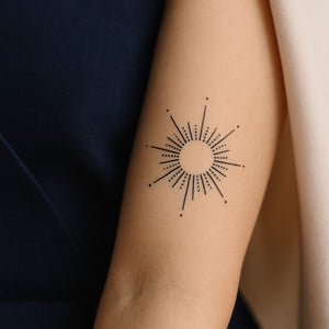 Radiant Star Dotwork Temporary Tattoo - 1 | Temporalis