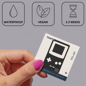 Retro handheld console temporary tattoo - 3 | Temporalis
