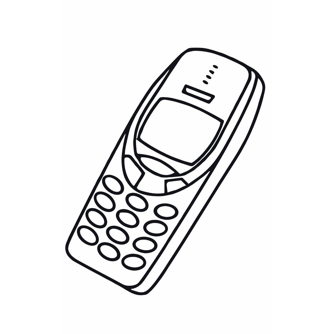 Retro mobile phone temporary tattoo - 2 | Temporalis