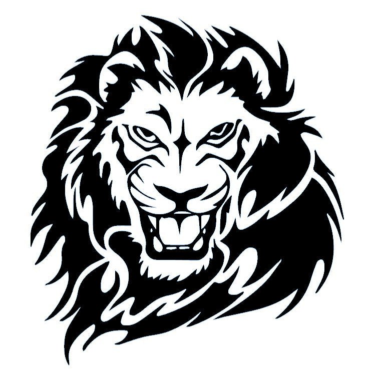 Roaring lion head temporary tattoo - 2 | Temporalis