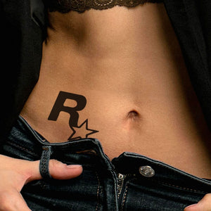 Rockstar logo (GTA) temporary tattoo - 1 | Temporalis