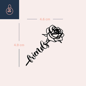Rose 'friends' script temporary tattoo - 4 | Temporalis