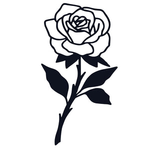 Rose temporary tattoo with stem and leaves - 2 | Temporalis