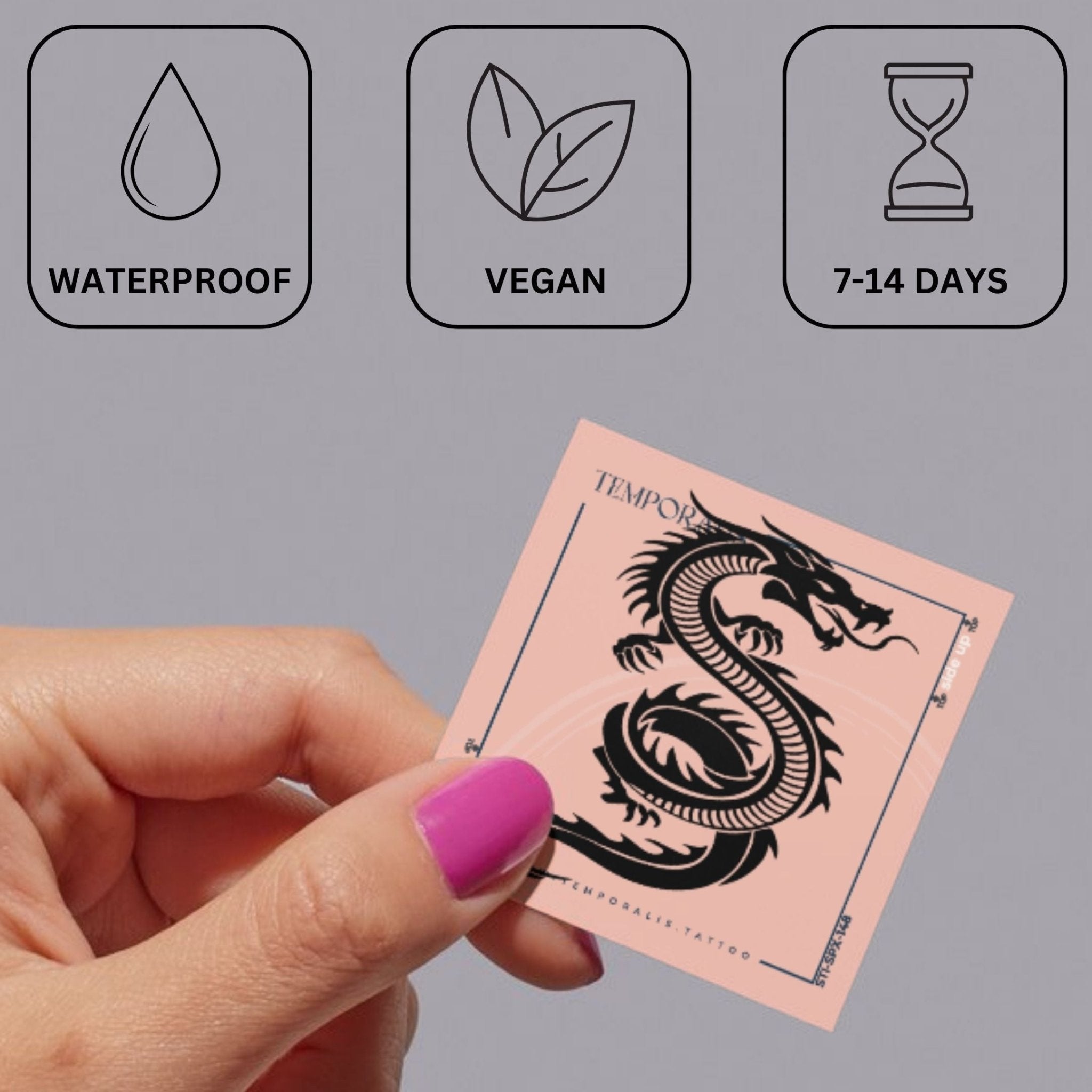 S - shaped tribal dragon temporary tattoo 4 - Temporalis