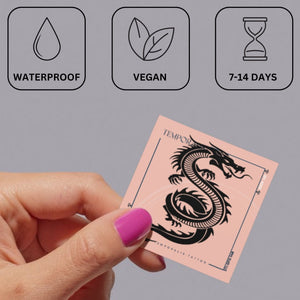 S - shaped tribal dragon temporary tattoo 4 - Temporalis