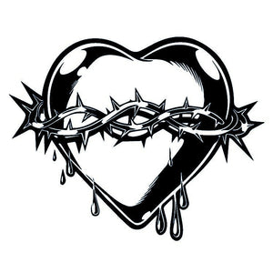 Sacred Heart temporary tattoo with crown of thorns - 2 | Temporalis
