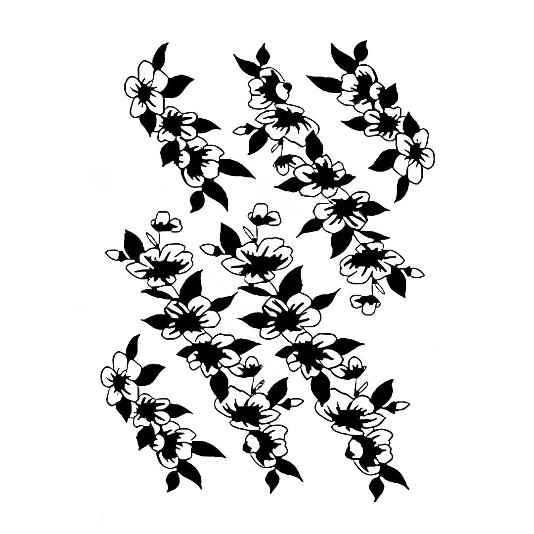 Scattered Blossom Cluster Tattoo - 2 | Temporalis