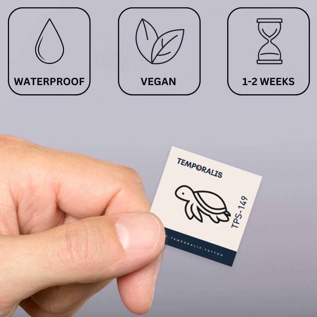 Sea Turtle Outline Temporary Tattoo - 3 | Temporalis