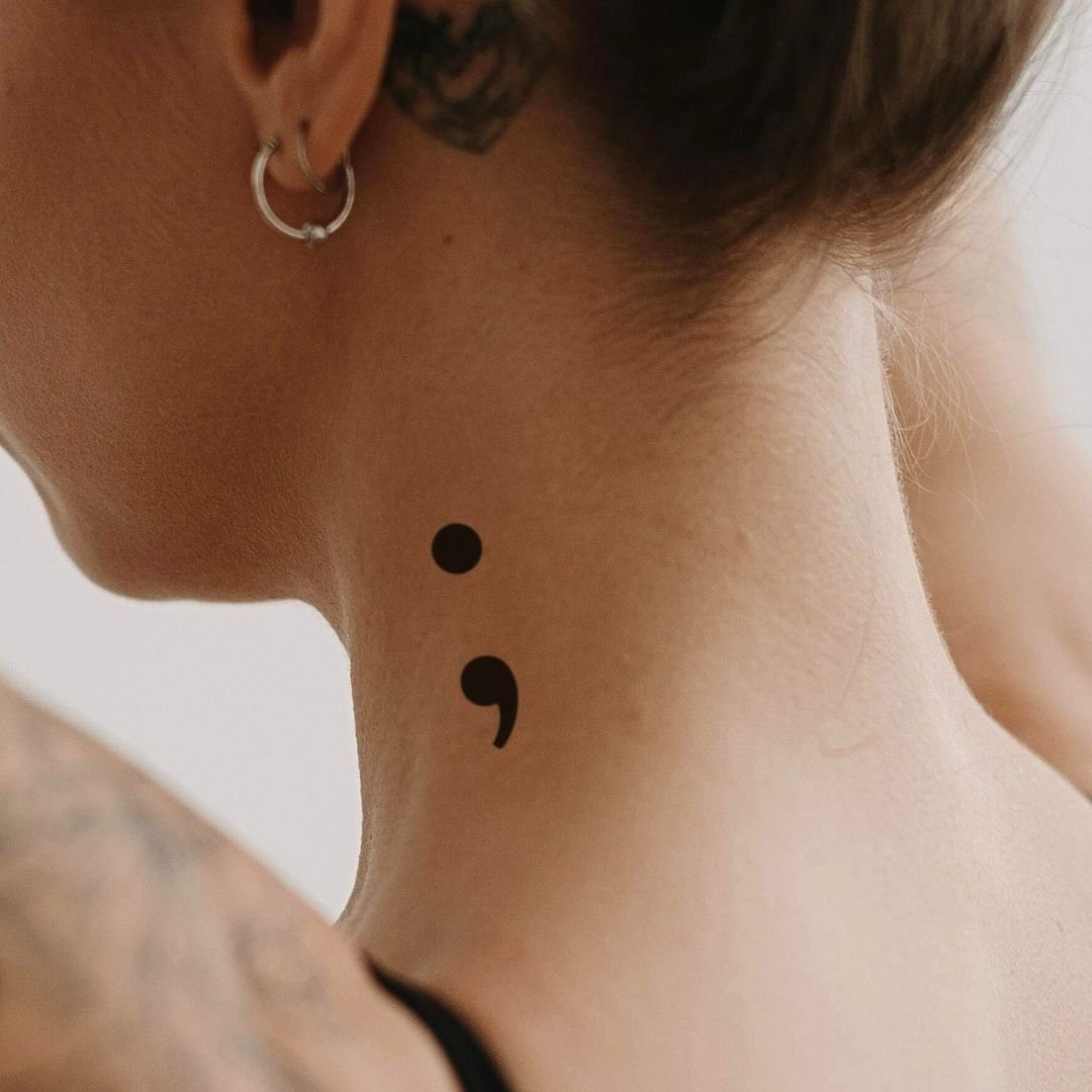Semicolon temporary tattoo - 1 | Temporalis