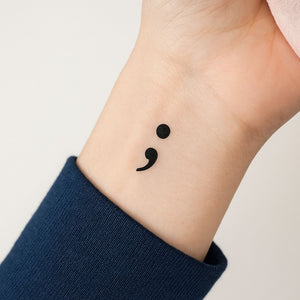 Semicolon temporary tattoo - 1 | Temporalis