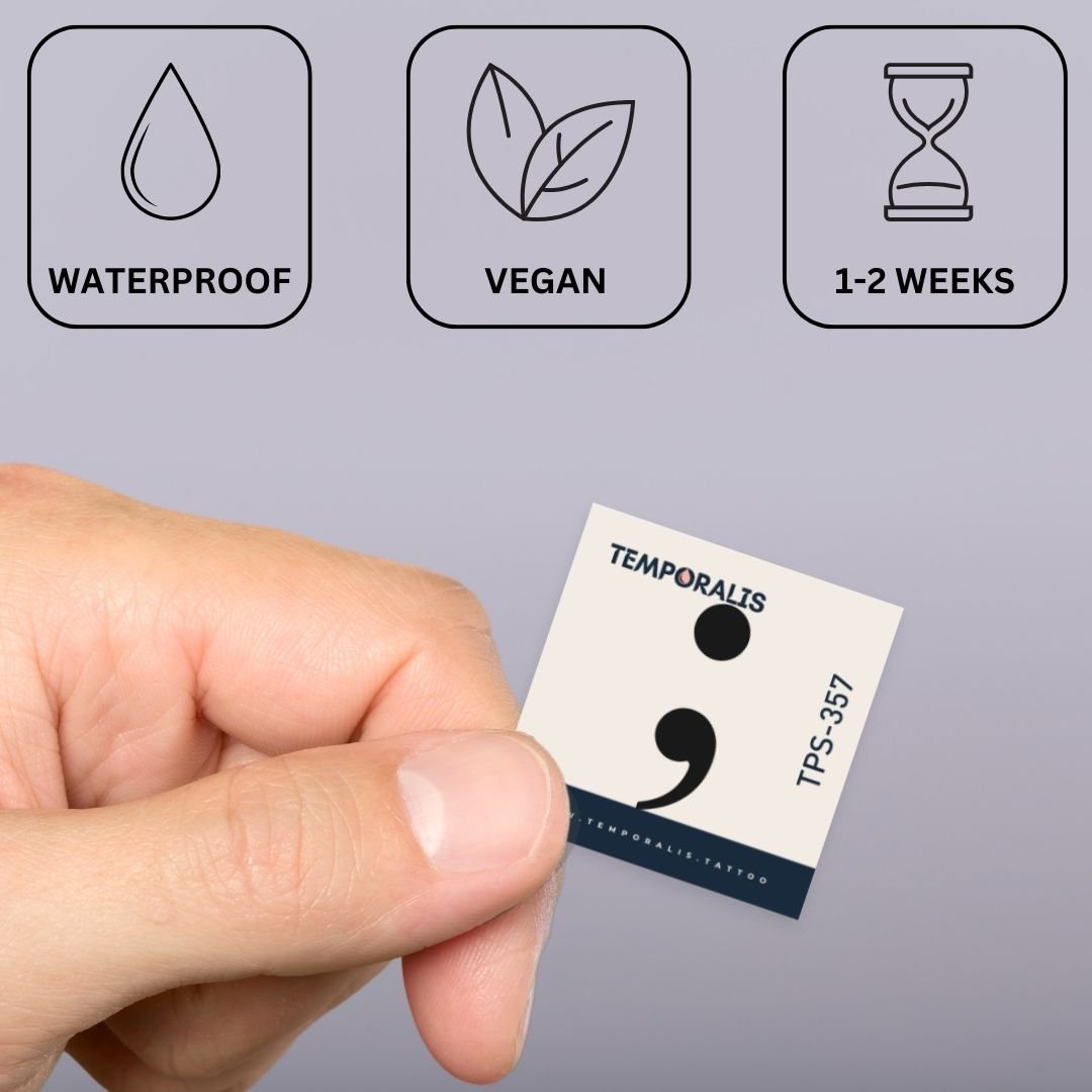 Semicolon temporary tattoo - 3 | Temporalis