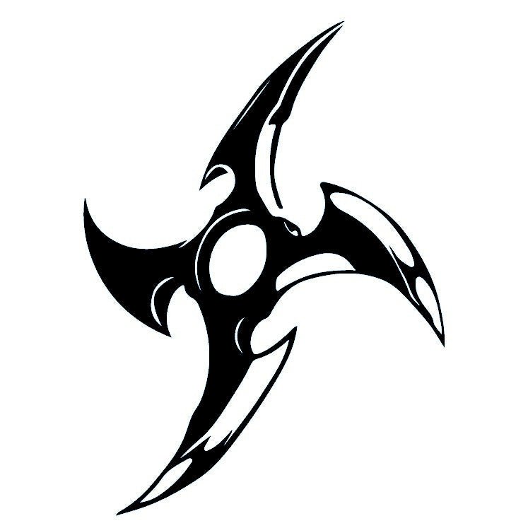 Shuriken temporary tattoo - 2 | Temporalis