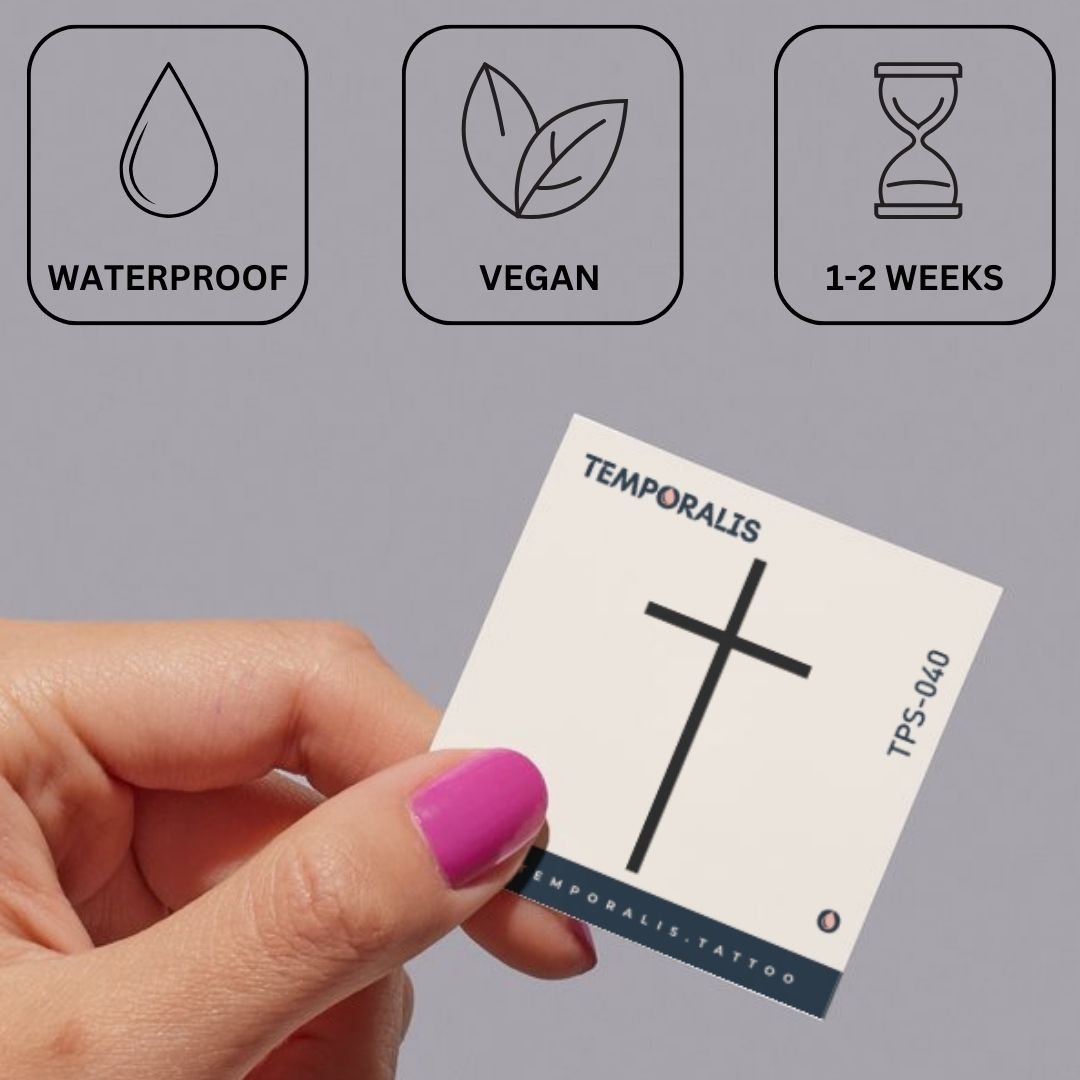 Simple cross temporary tattoo - 3 | Temporalis