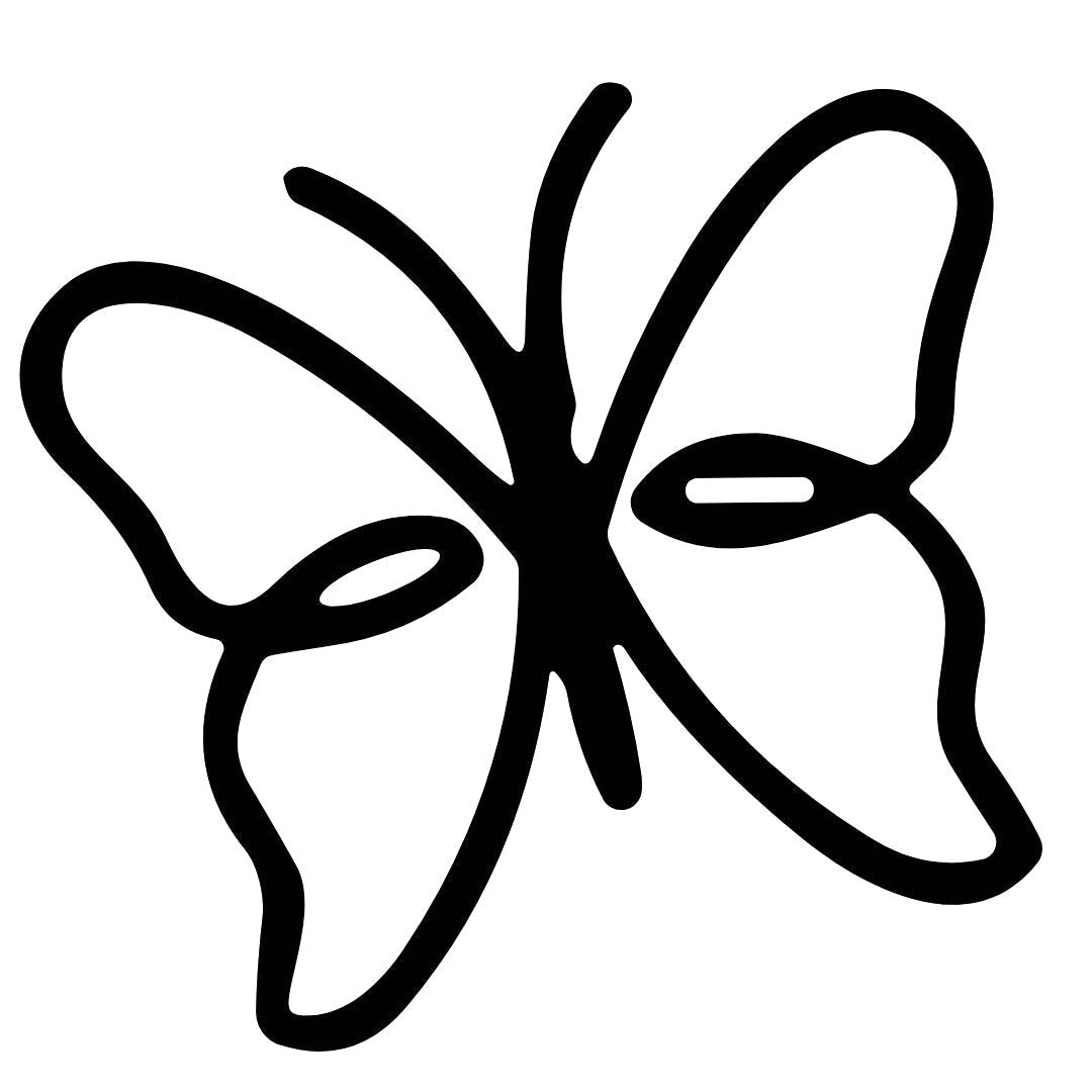 Single - line butterfly temporary tattoo - 2 | Temporalis