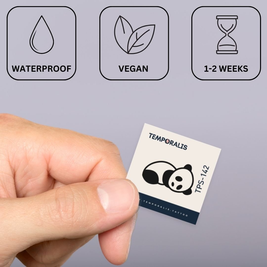 Sleeping panda outline temporary tattoo - 3 | Temporalis