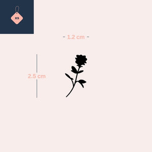 Small black rose silhouette temporary tattoo - 4 | Temporalis