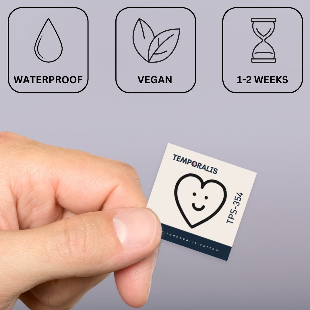 Smiling heart temporary tattoo - 3 | Temporalis