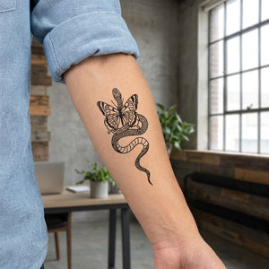 Snake and Butterfly Tattoo - 1 | Temporalis