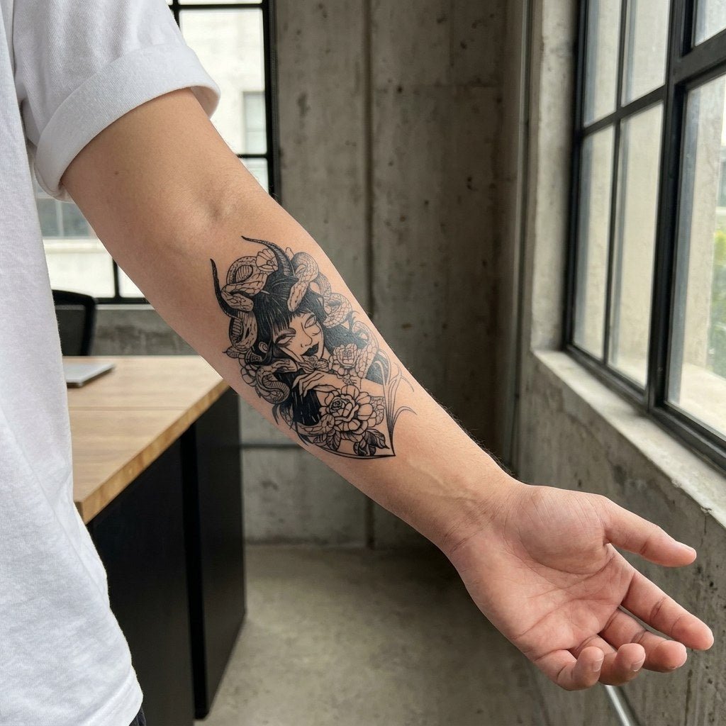 Snake Goddess Tattoo - 1 | Temporalis