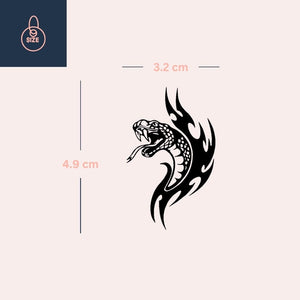 Snake Head Tribal Temporary Tattoo - 4 | Temporalis