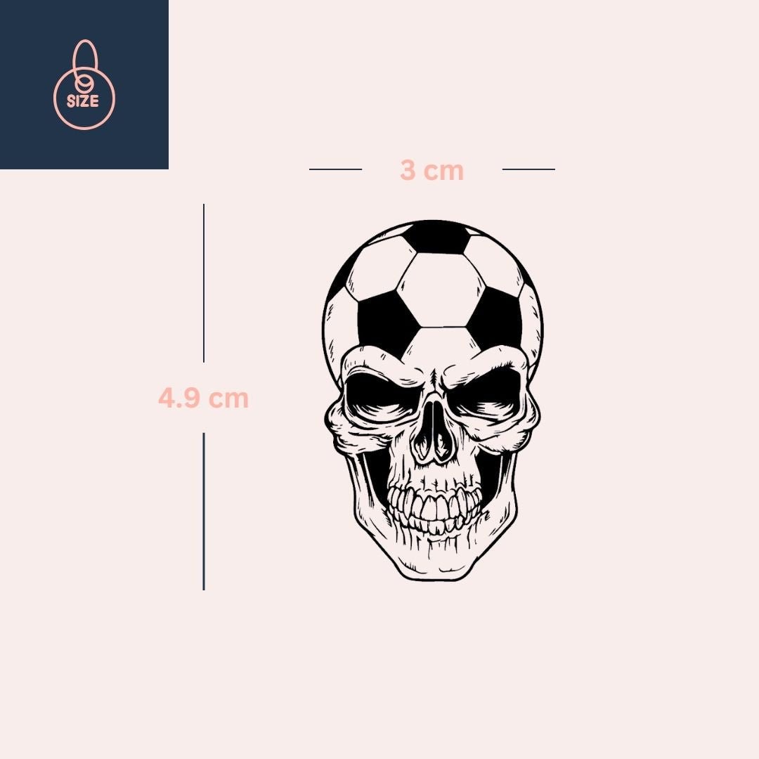 Soccer ball skull temporary tattoo - 4 | Temporalis