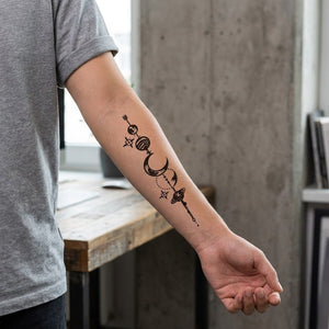 Solar System Column Tattoo - 1 | Temporalis