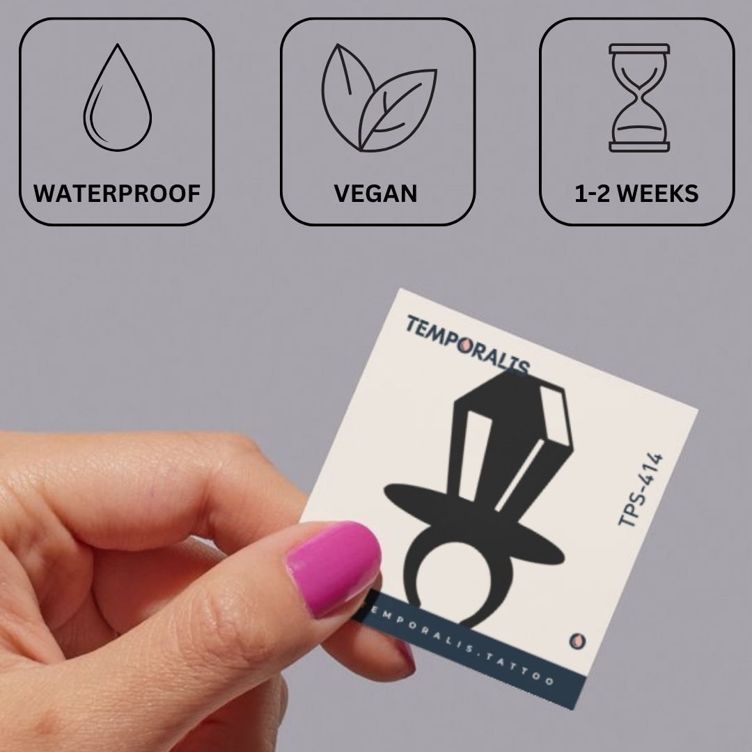 Solitaire Diamond Ring Temporary Tattoo - 3 | Temporalis