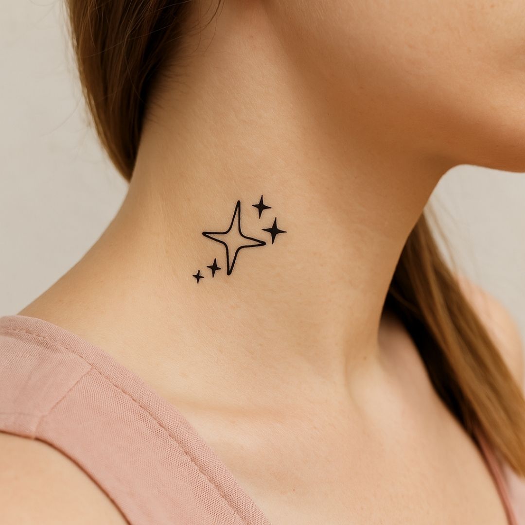 Sparkling stars temporary tattoo - 1 | Temporalis