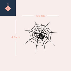 Spider with cross on web temporary tattoo 3 - Temporalis