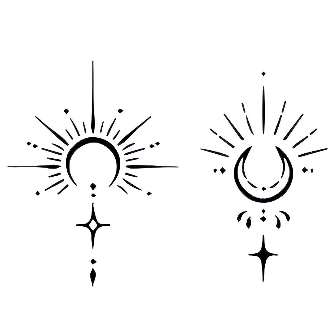 Sun and Moon Celestial Duo Tattoo - 2 | Temporalis