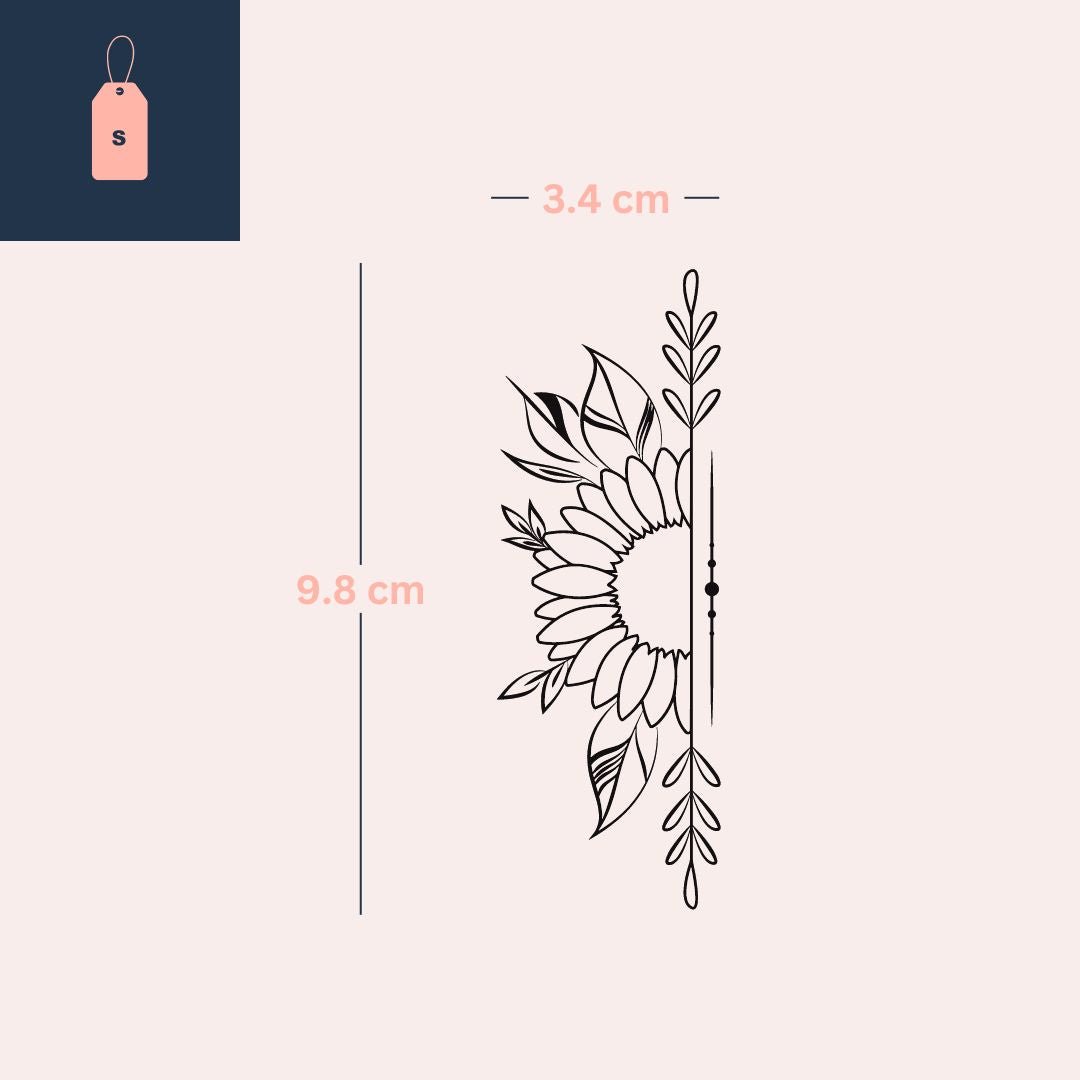 Sunflower sunrise temporary tattoo - 4 | Temporalis